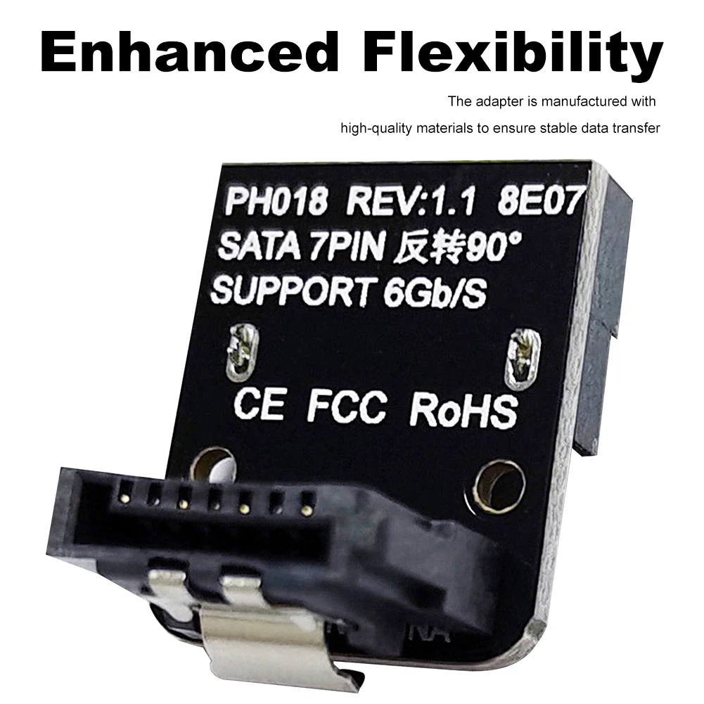 Adattatore SATA da 7 pin femmina a 7 pin maschio Adattatore a gomito con angolo di 90 gradi su/giù Adattatore angolato da 90 gradi per scheda madre desktop