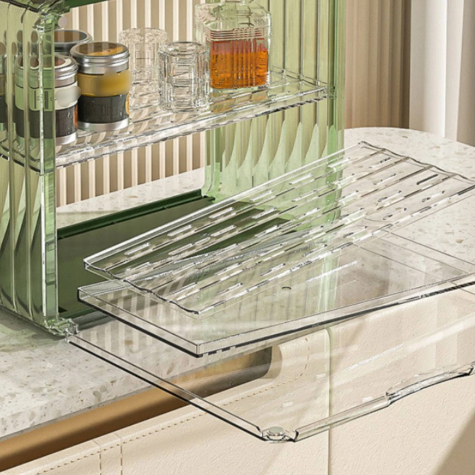 2-Tier Cup Rack Glossy Draining Cup Stand 2-Tier Mug Rack Easy to Clean Household Storage Modern Design