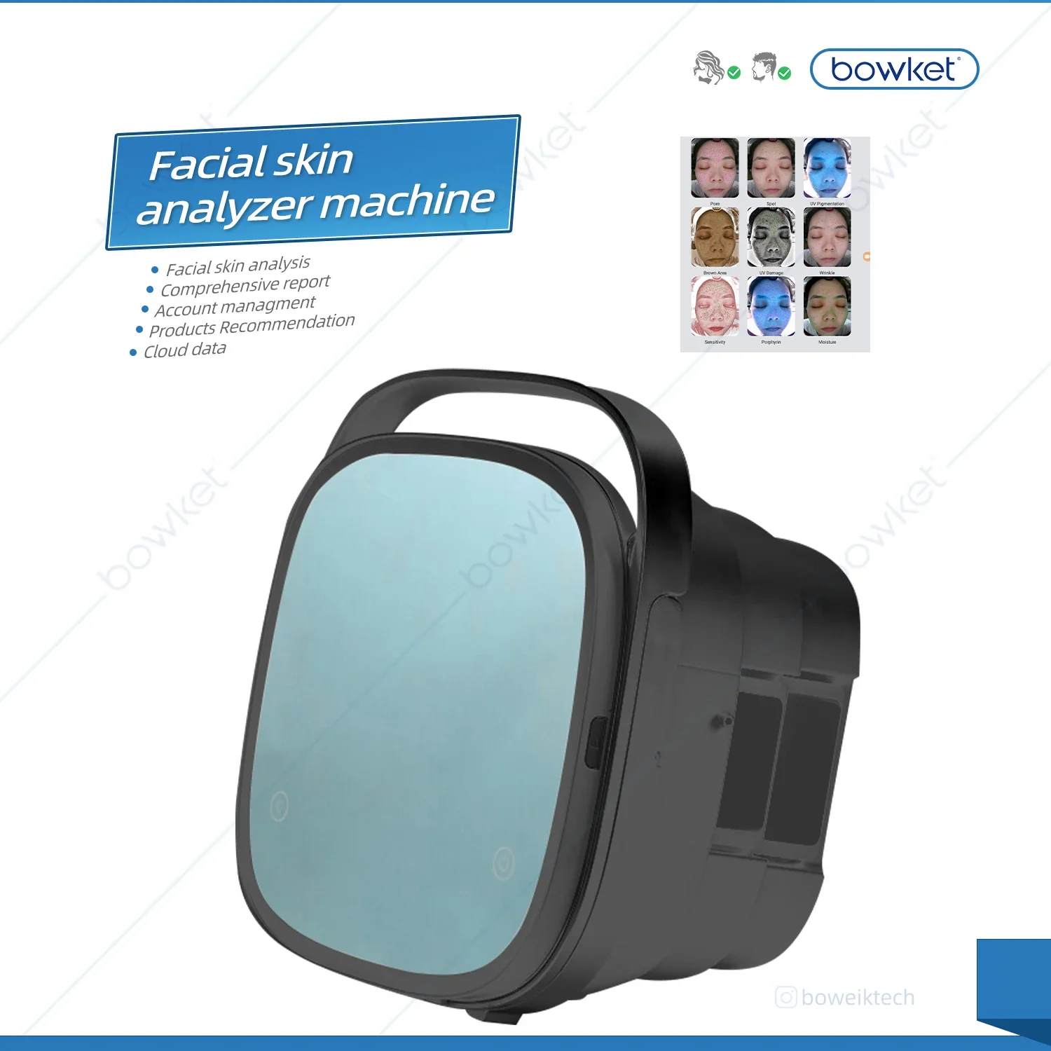 Magic Mirror 3D Clinical Analysis Machine EU US Plug Targeting Facial Head Eyes Analysis Face