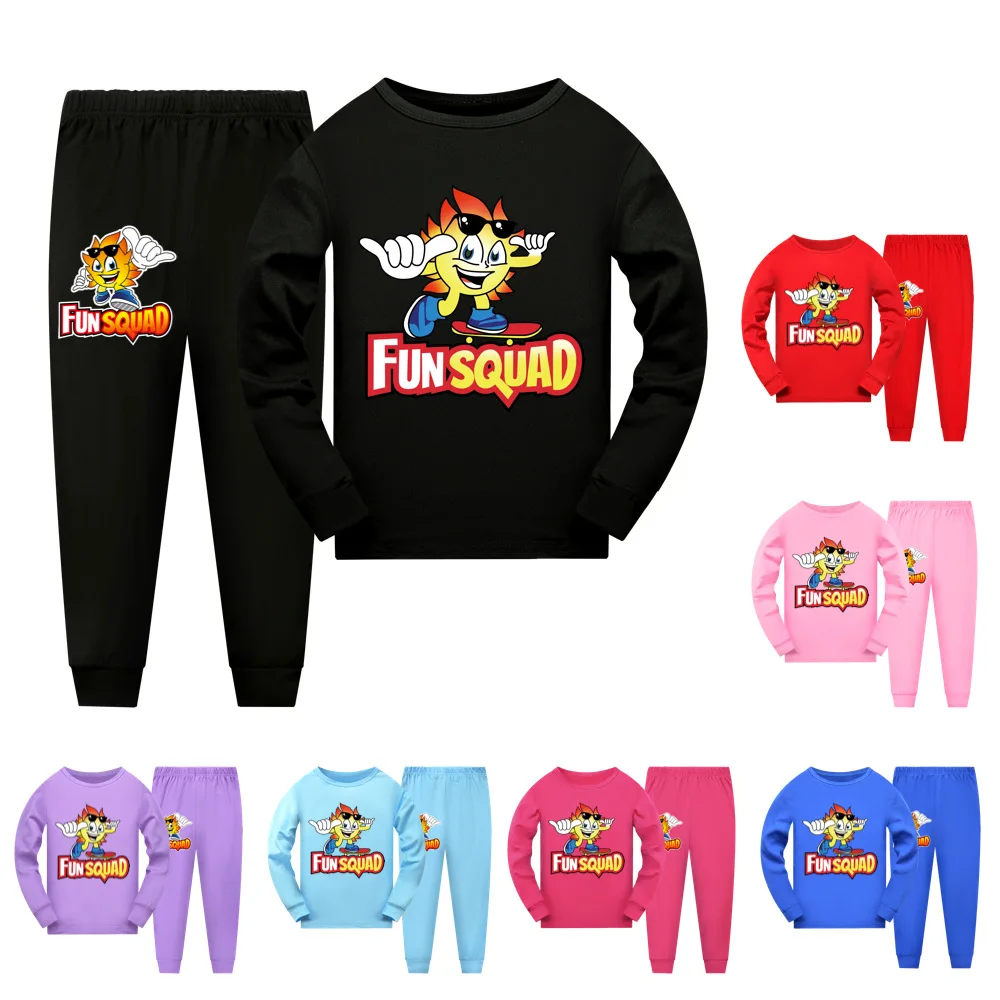 

Autumn Girls Boys Fun Squad game Clothes 2 Piece Sportswear Outfit Set 100-160cm Casual + Long Sleeve Pants Pajama Set 2-16Y