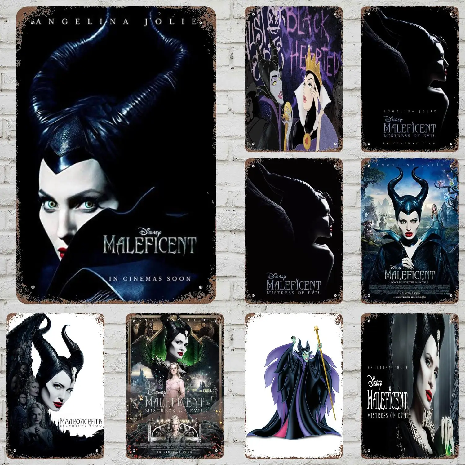 

MINISO Maleficent Mistress of Evil Metal Signs wall decor Vintage Tin Signs Metal Poster Decor for Bar Pub Wall Decoration
