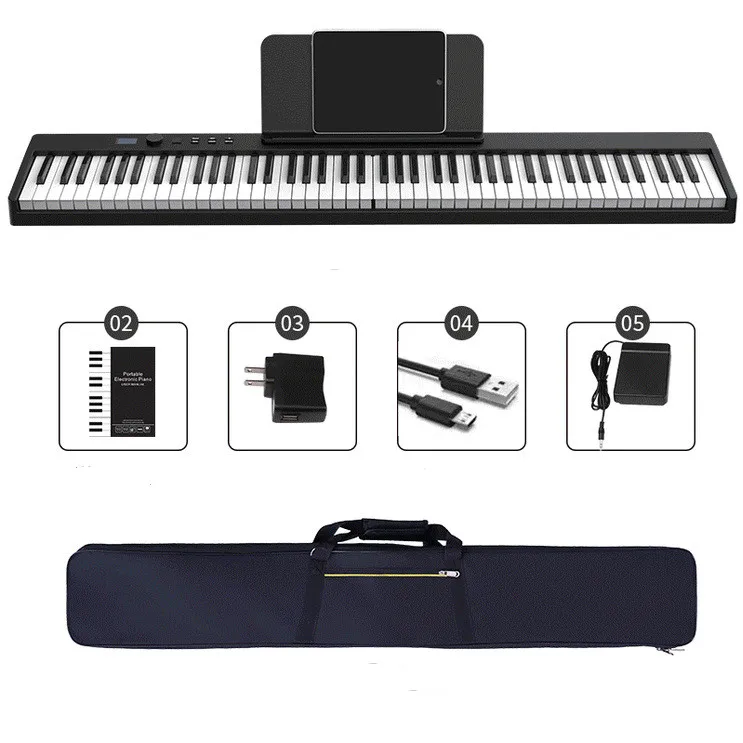 hot sell 88 key portable intelligent smart piano electronic instrument home professional adult foldable piano instrument