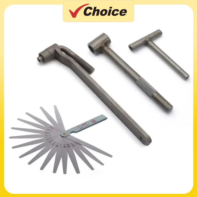 Motorcycle Engine Valve Adjustment Tool Square Hexagon Socket T Spanner Valve Screw Wrench 8mm 9mm 10mm Feeler Gauge 0.02 to 1mm Motorcycle Engine Valve Adjustment Tool Square Hexagon Socket T Spanner Valve Screw Wrench 8mm 9mm 10mm Feeler Gauge 0.02 to 1mm