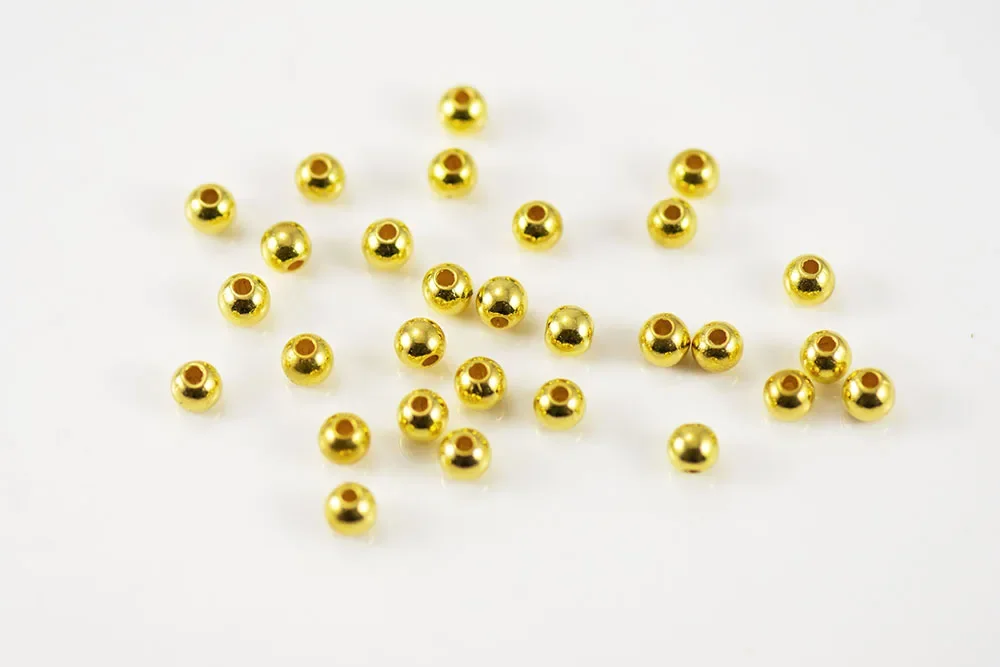 Countbass 100pcs  5mm 6mm Plastic Bead,Nickel and Gold color, DIY spinnerbaits buzzbaits, freshwater fishing lures accessory