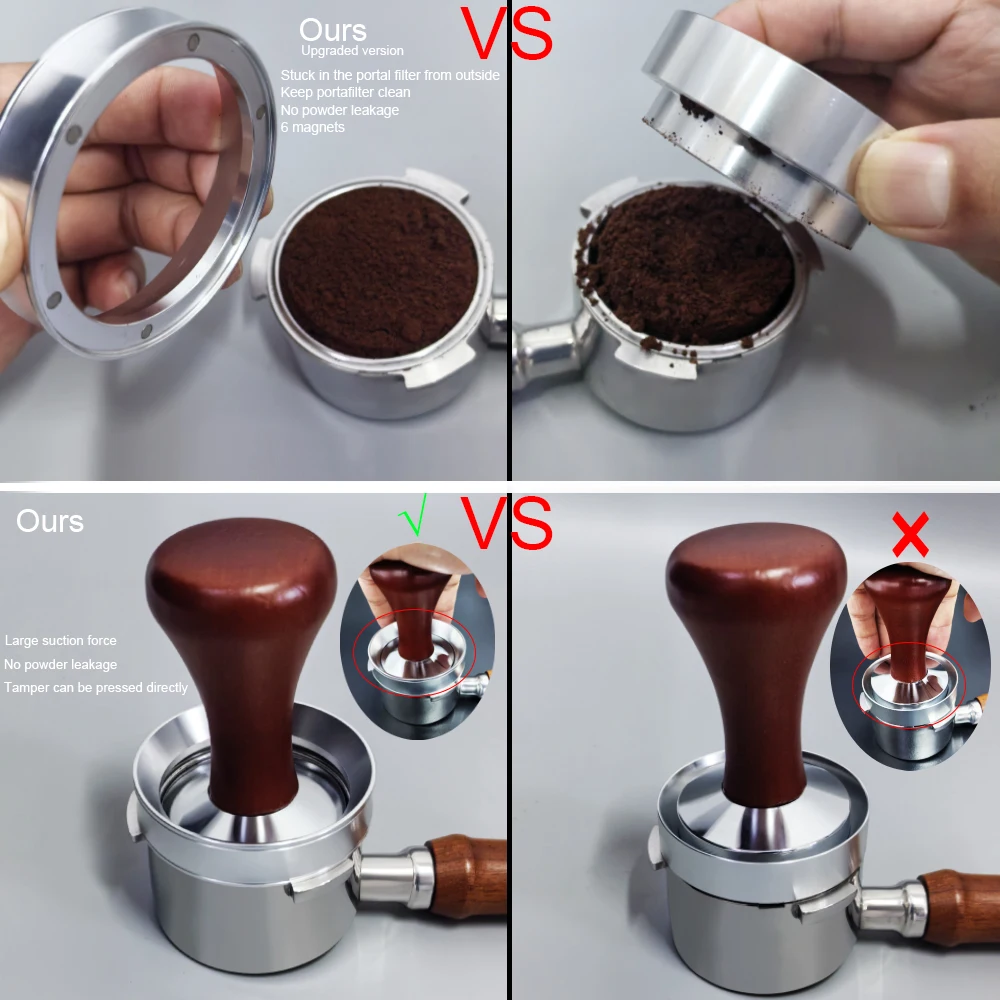 51/54/58mm Dosing Funnel with 6 Magnets, Espresso Coffee Aluminum Dosing Ring Fits 51/54/58/58.5mm Portafilter