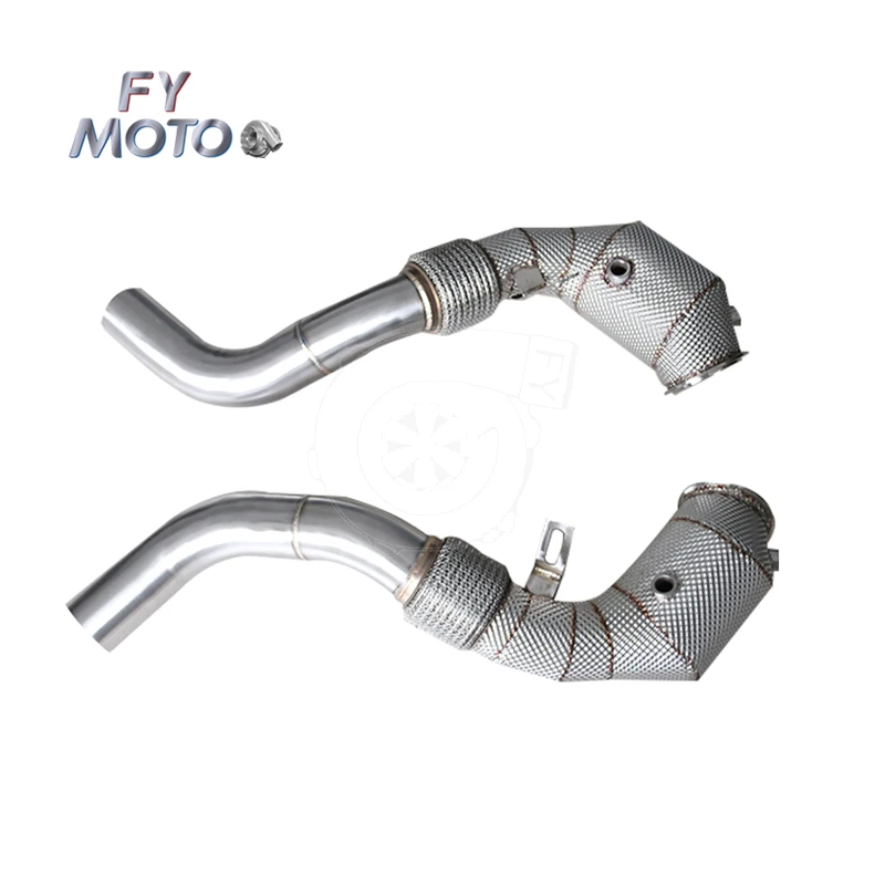

Exhaust Catted Downpipe For BMW S63 X5M F85 X6M F86 4.4T 2015-2019 With Heat Shield