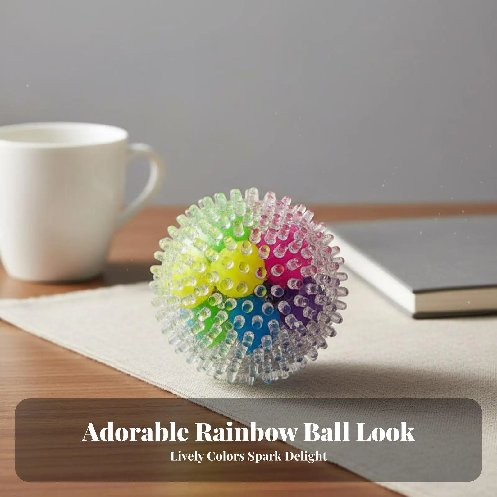 Anxiety Relief Squishy Ball Sensory Fidget Toy Colorful Bead Sphere for Office School Portable Hand Grip Exercise Calming Aid