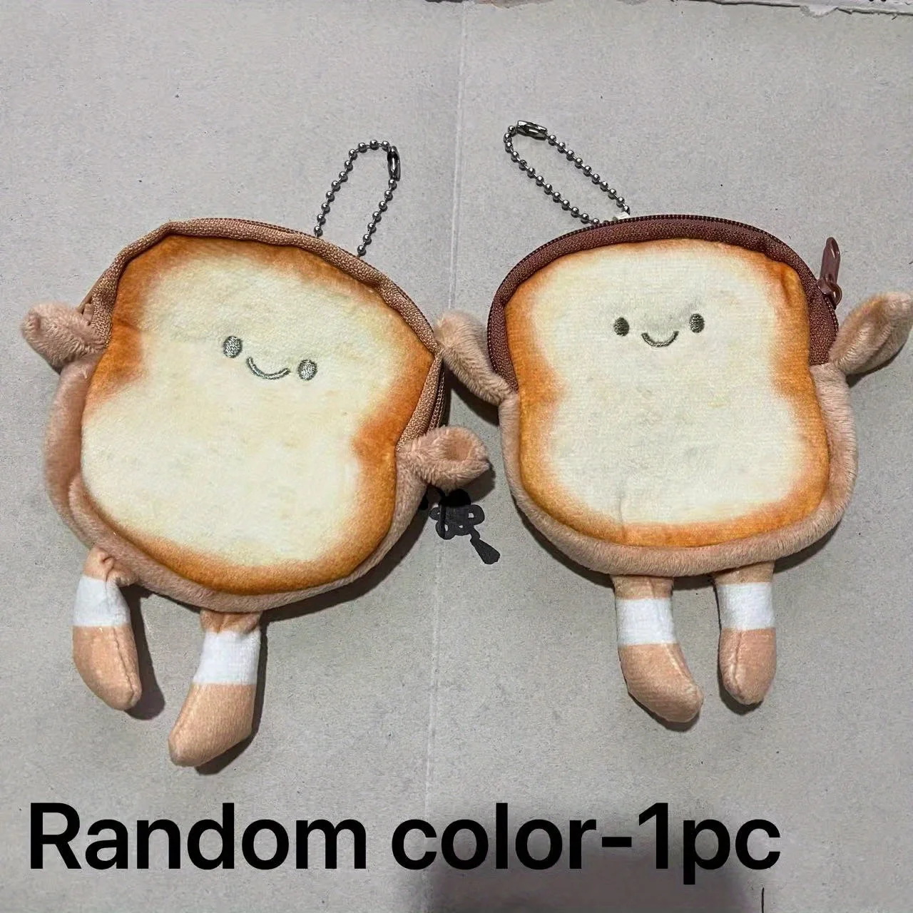 

Милый кошелек для монет в форме тоста с подвеской-брелоком (без кольца для ключей) - легкий, идеально подходит для подвешивания на рюкзак.