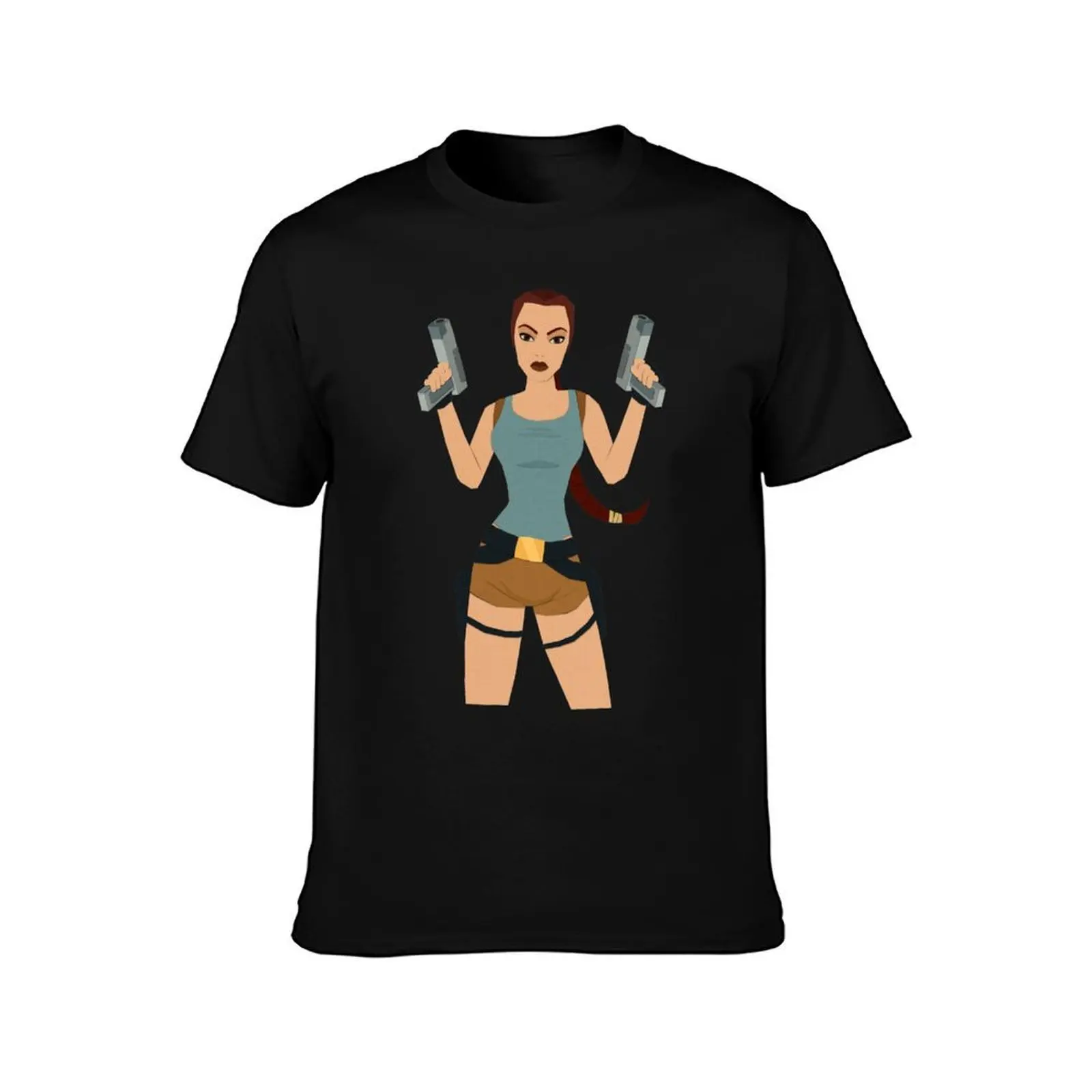 Paper Lara Croft T-Shirt Fashion Simple Casual Tee Shirt T-Shirt