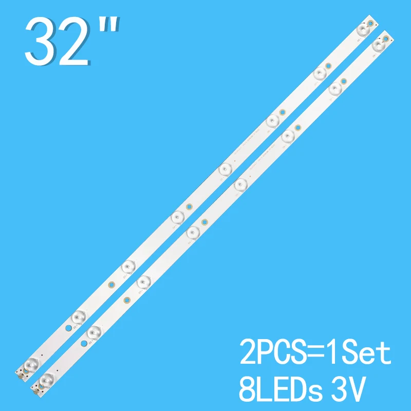 Tira de luces LED de fondo para TV, accesorio Universal de 32 pulgadas, 8 luces, 600mm x 12mm-3v