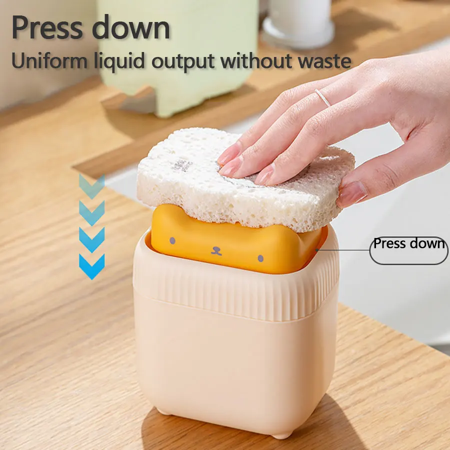 Cat Dishwashing Liquid Dispenser Kitten Kitchen Soap Dispenser Sink Converter Hand Soap Dishwashing Liquid Press Multi-Function