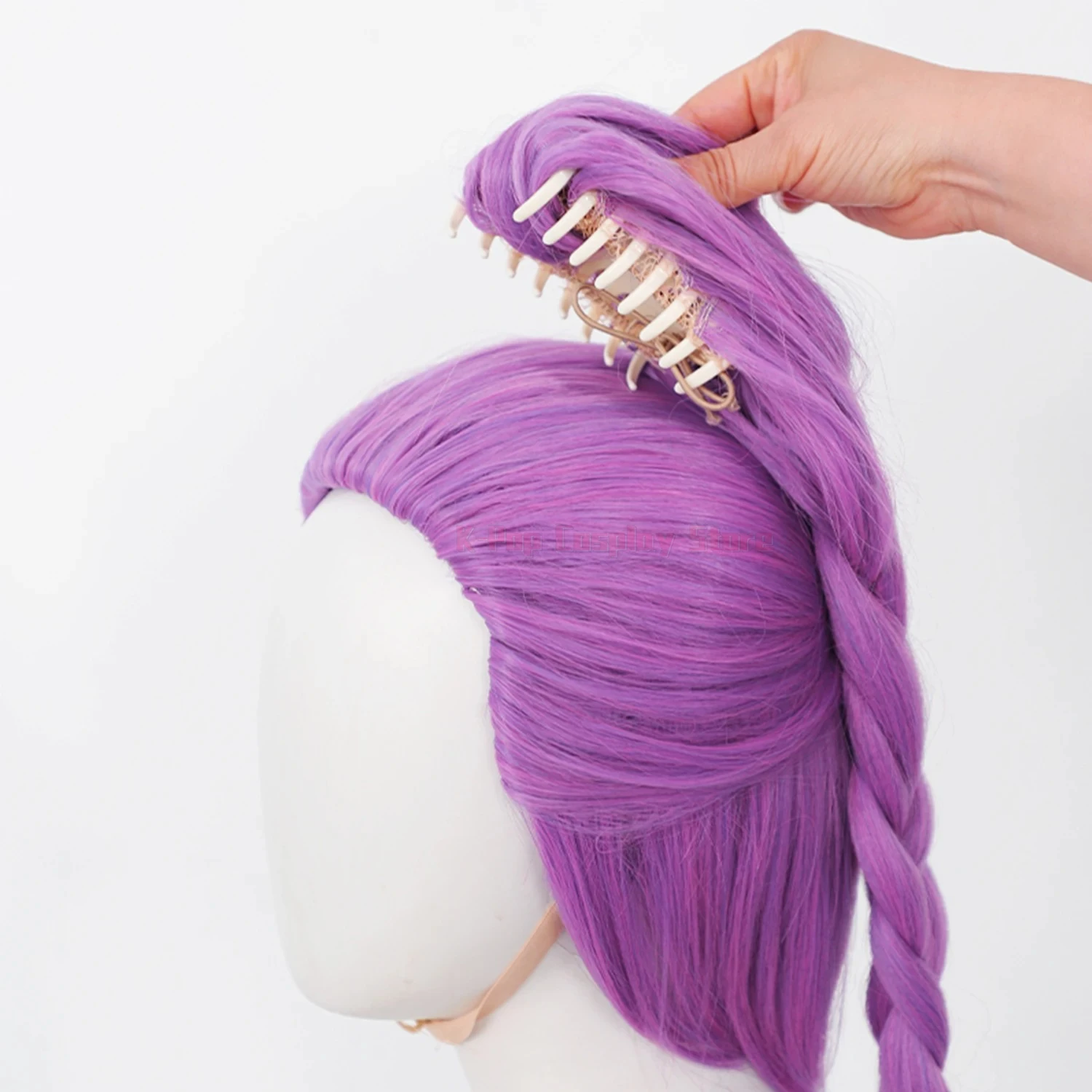 Perruque synthétique longue queue de cheval fendue violette pour femme, 47 pouces, K-POP Demon Girl Group, adaptée à la fête quotidienne d'halloween