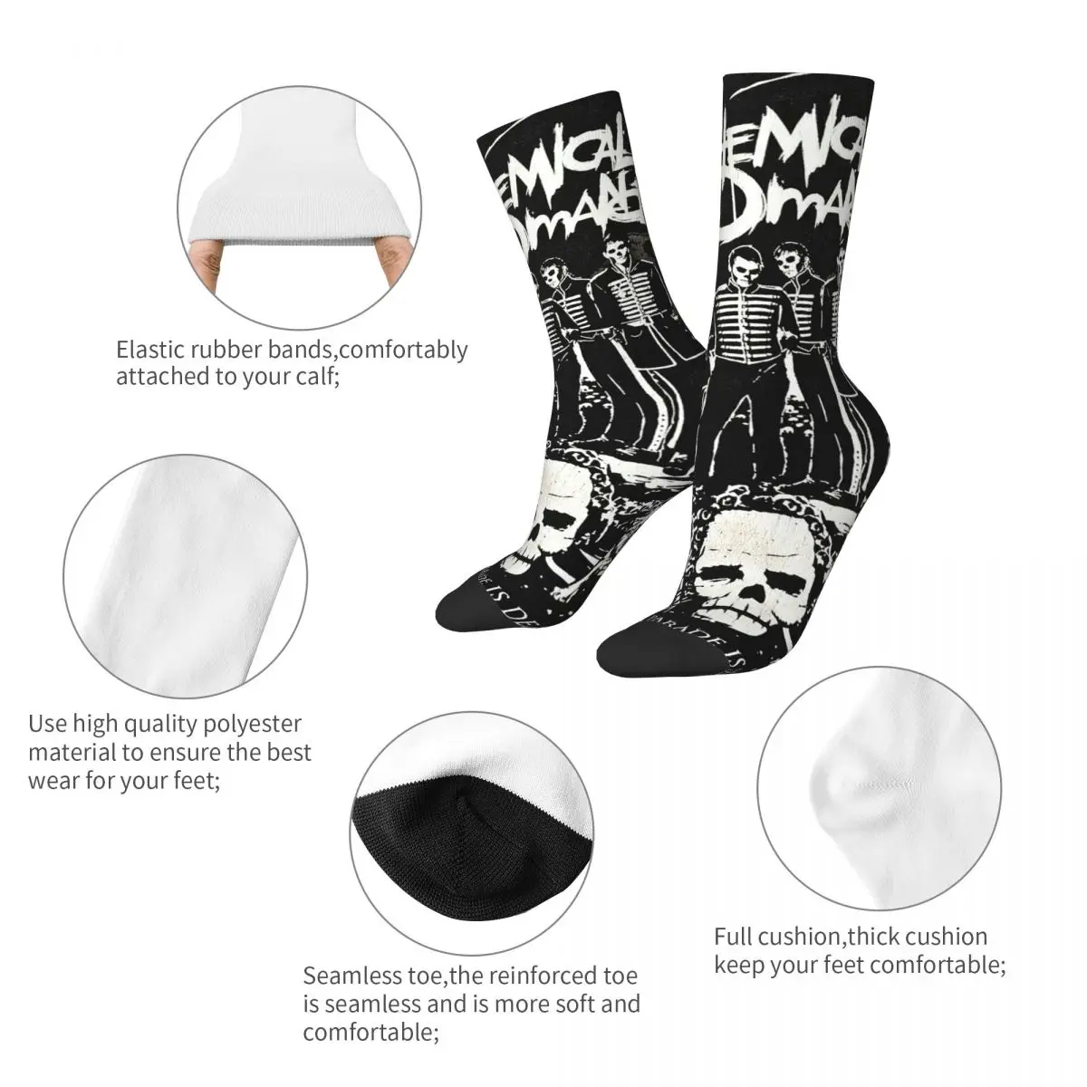 Happy Funny Men's Socks Hip Hop My Chemical Romance Sock High Quality Women Sock Spring Summer Autumn Winter