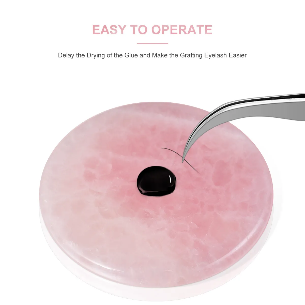 2Pcs extension Jade Stones Premium Glue Pallet Holder Round Pads Eyelash Extensions Tool Lash Extension Glue Saver