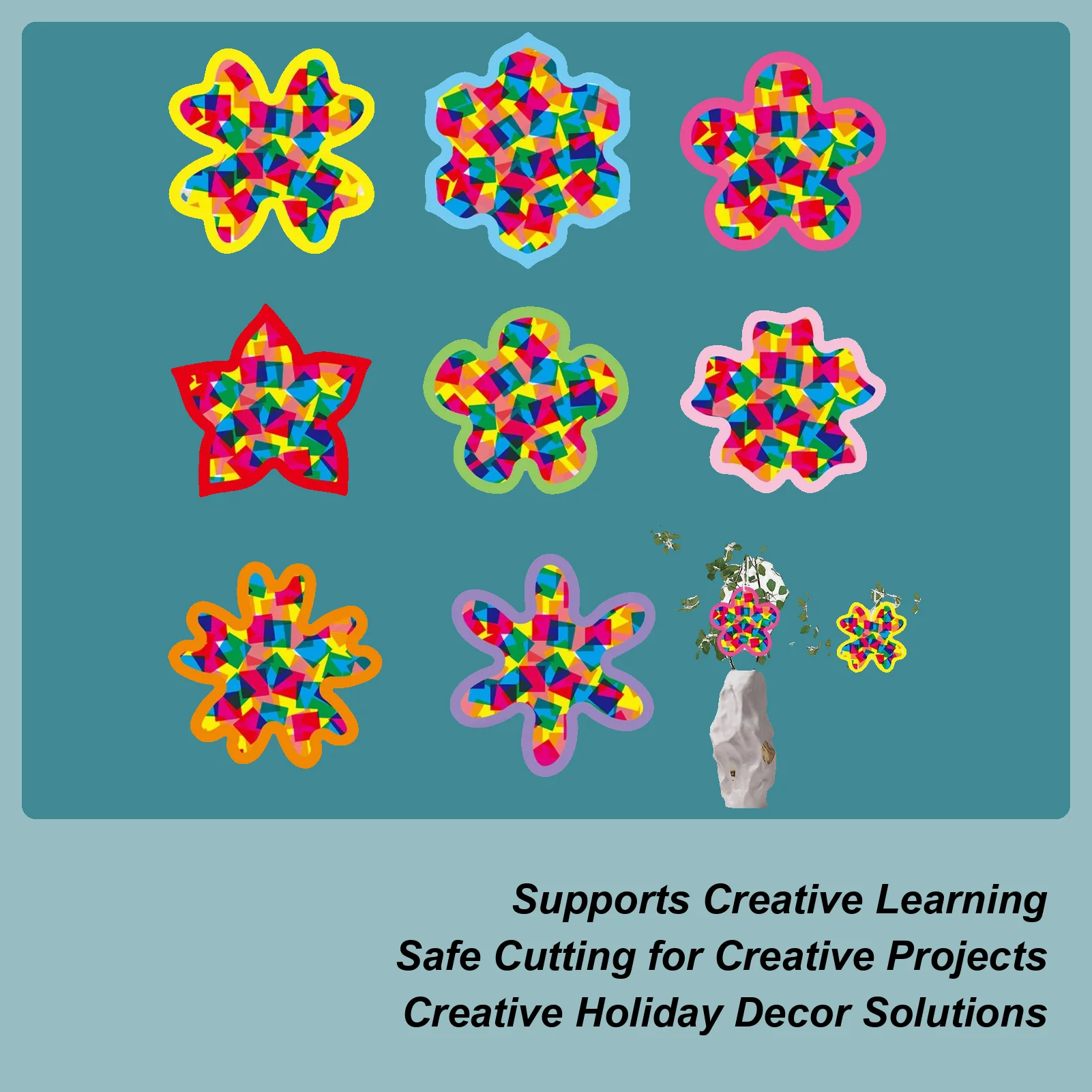 Suministros para manualidades de papel de dibujo, conjunto de adornos, arte de adorno de papel para niño y niña, ventana de cristal para el hogar, fiesta de cumpleaños, escuela al aire libre