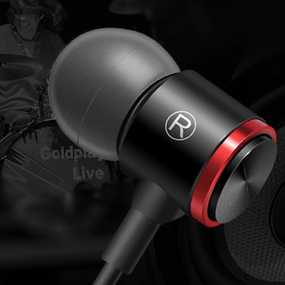

1 Pair Metal In-Ear Earphone Heavy Bass Sound Quality Upgraded Line Control For Music Call Computer Mobile Phone Anti-Oxidation