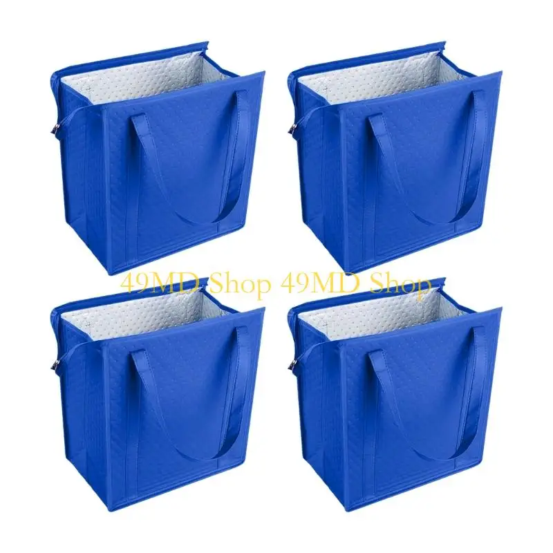 49MD 4Pack Insulated Grocery Bags,Reusable Collapsible Coolers Bag for Groceries,Heavy Duty Large Insulated Bag for Food