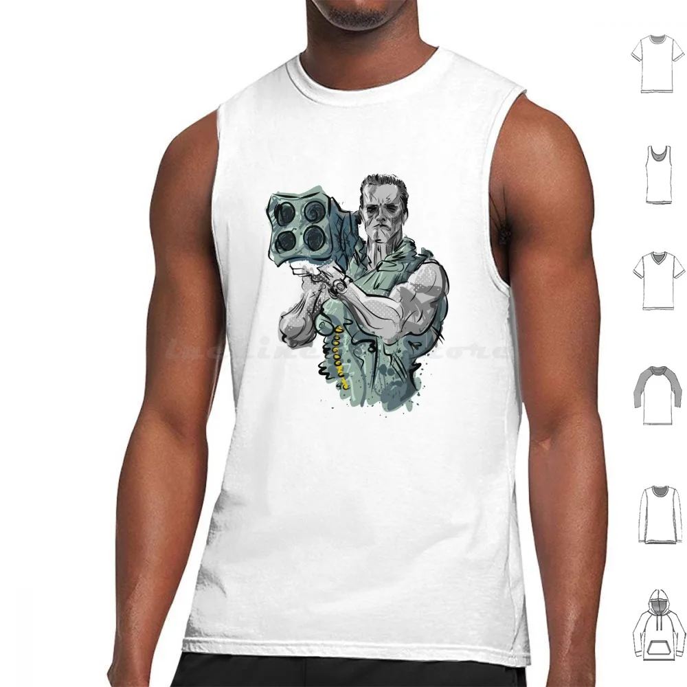 Arnie Commando Tank Tops Print Cotton Arnie Arnold Schwarzenegger Arnold Schwarzenegger Commando Film Cult 80s Bennet