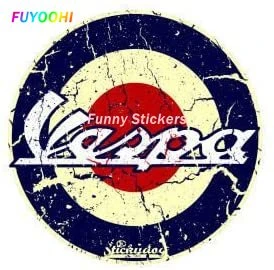 FUYOOHI Play Stickers Personality Creative Car Sticker for Vespa Logo+ Bandera Italia Moto Flag Decoration Waterproof Decal