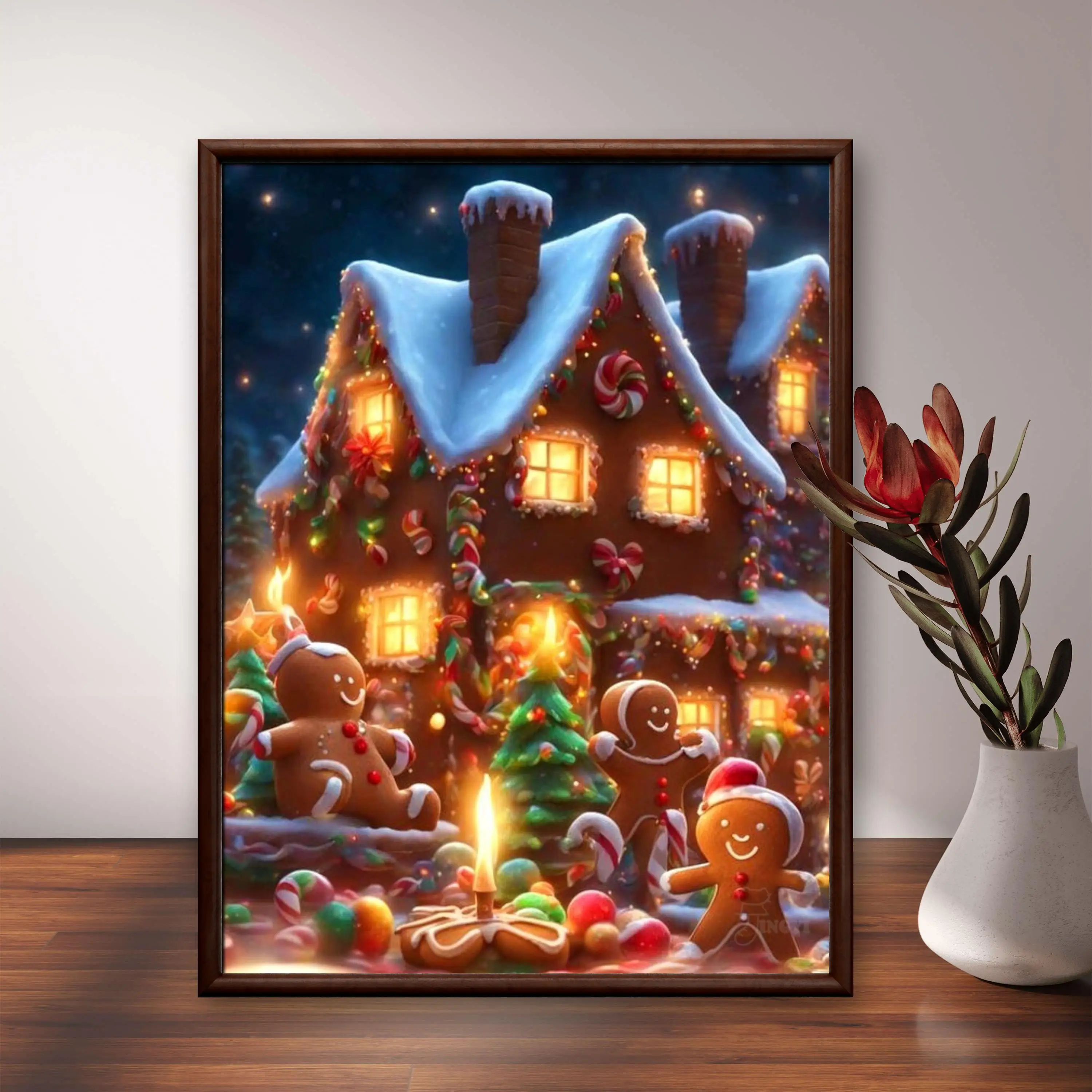 Christmas Gingerbread Man And House 5d Diamond Painting Classical Holiday Sweet Food Decor Art Mosaic Cross Stitch Hand Gift