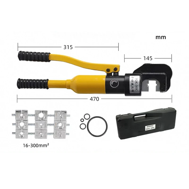

Manual Hydraulic Pliers YQK-300C Small and Portable Copper Aluminum Wire Terminal Crimping Pliers 16-300mm2