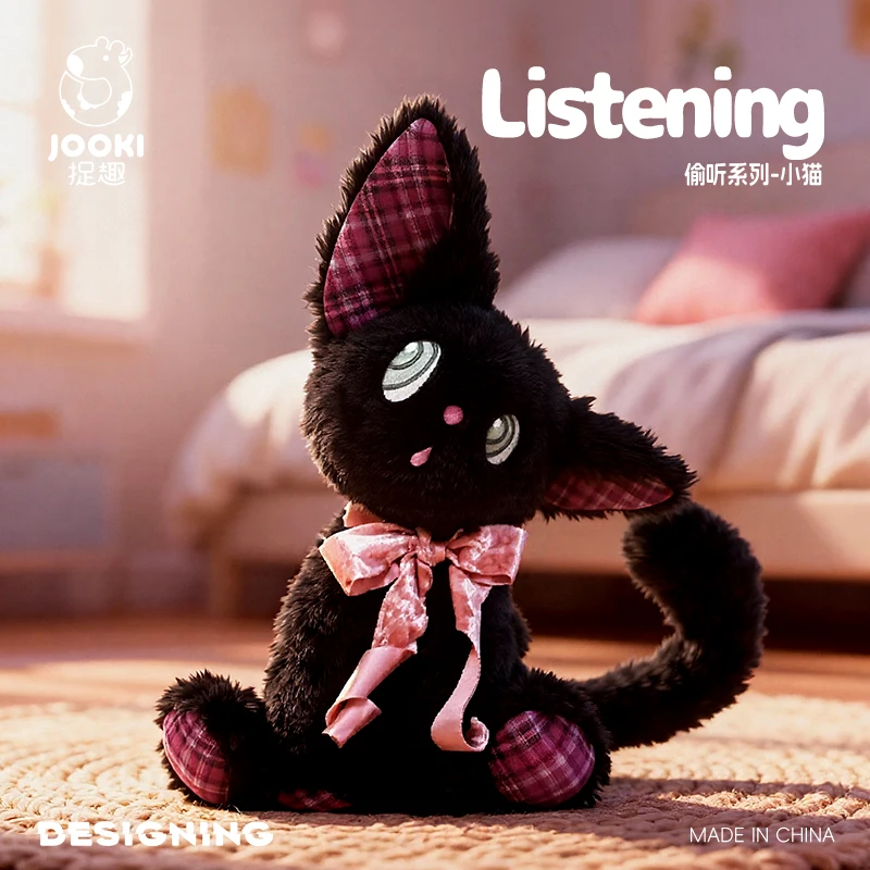 

Listening Kitten Plush Toy Cute Cat Stuffed Animal Sleeping Pillow Bed Doll Gift For Girls Women Birthday Present