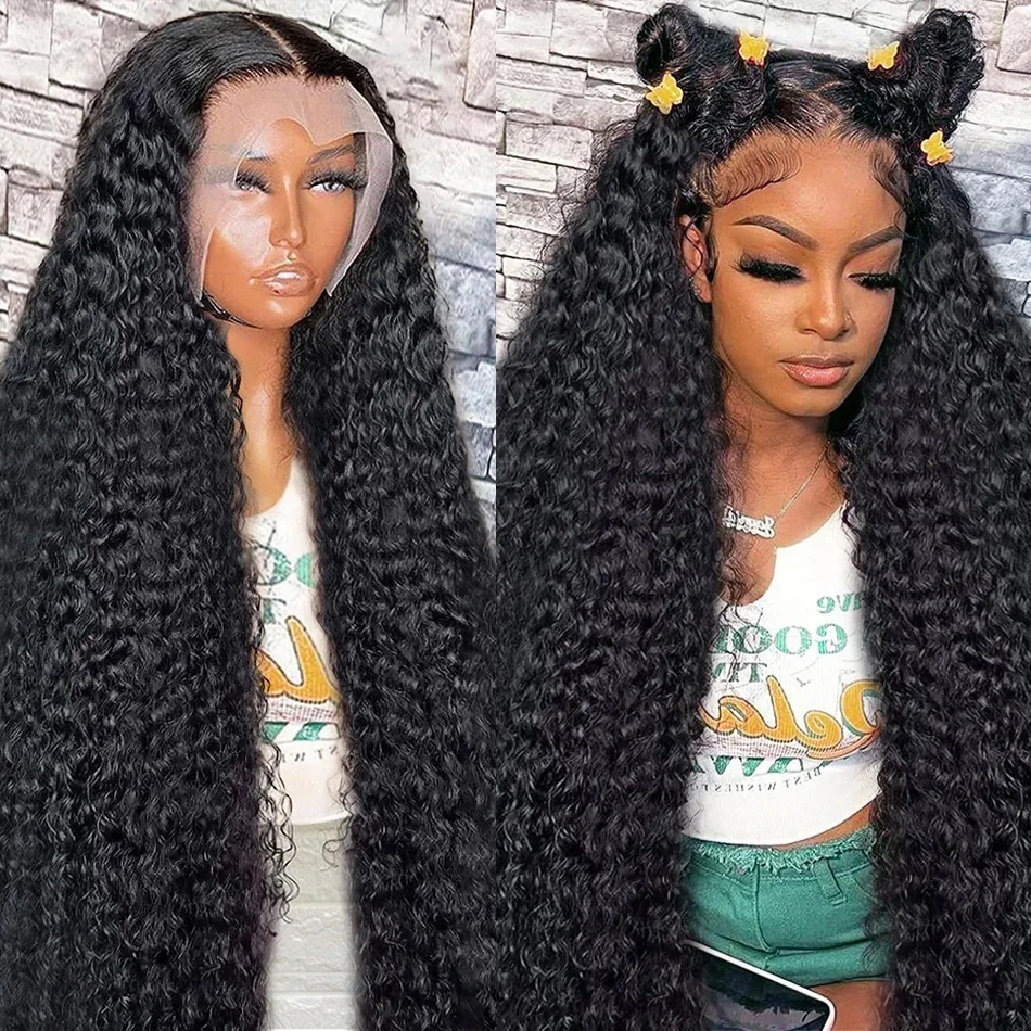 HD Water Wave 13x6 Lace Front Wig 13x4 Deep Wave Frontal Wigs 5x5 Glueless Wigs Ready To Wear Go 40 Inch Curly Human Hair Wig