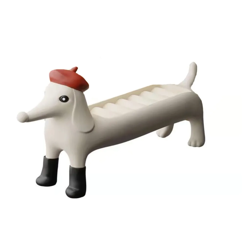 

Resin Dachshund Ring Organizer Dustproof Display Stand Jewelry Display Box Exquisite Home Decor Ring Trinket Storage Box