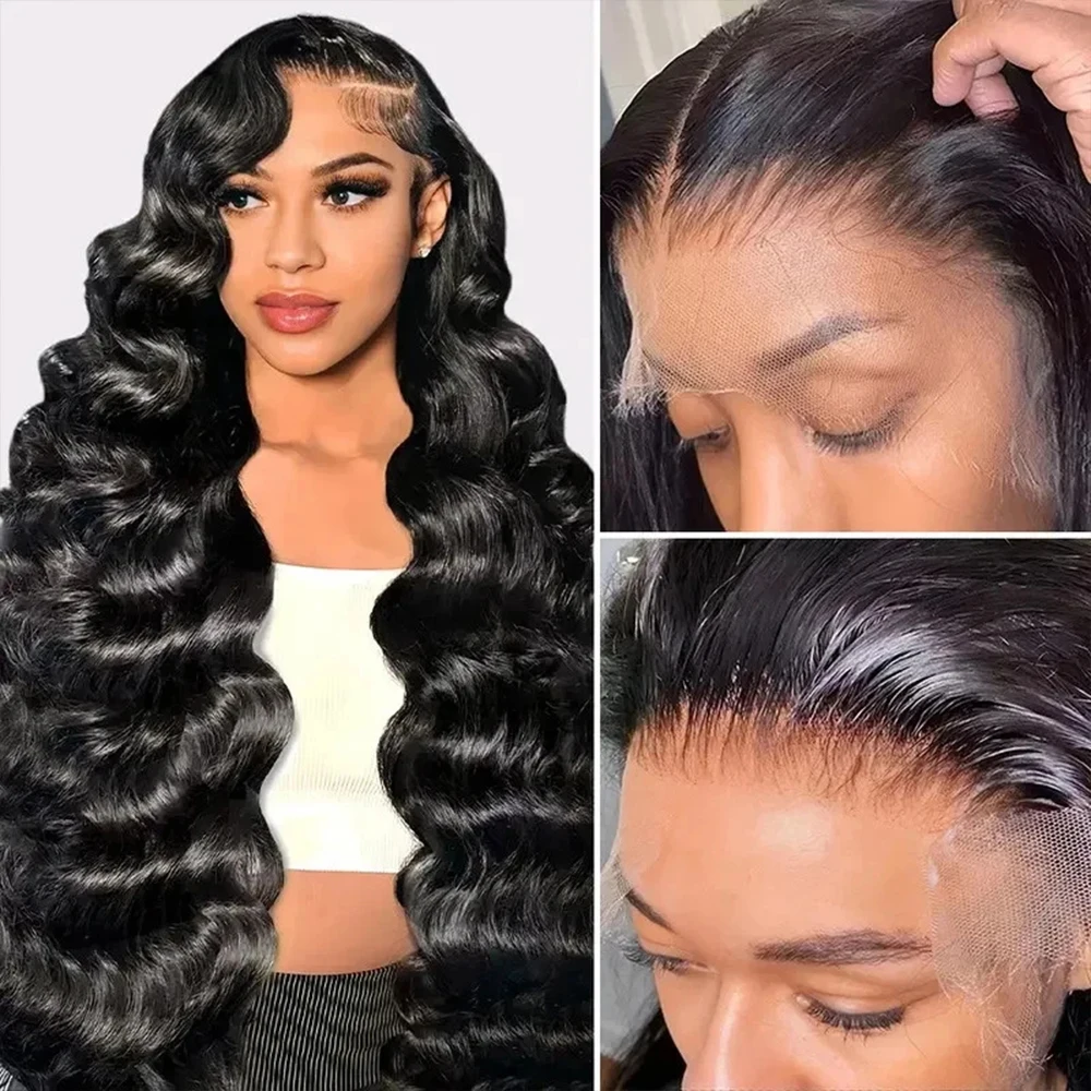 250 Плотность Объемная волна 13x4 Парики фронта шнурка Бразильский 5x5 Бесклеевой парик с застежкой Черный 13x6 Hd Прозрачный фронтальный парик из человеческих волос