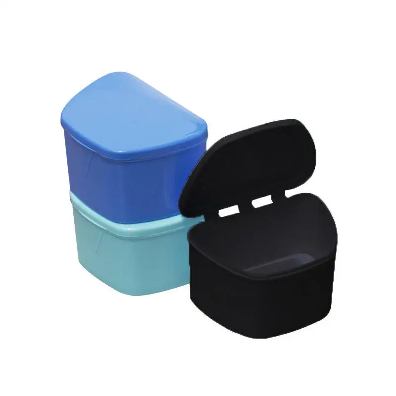 Hot sales Denture Tray Box Dental Orthodontic Braces Retainer Case Vent Holes ​False Teeth Protective