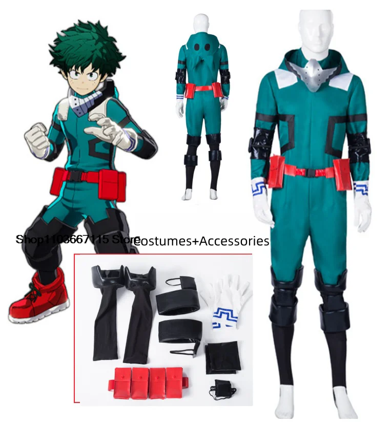 

Anime My Hero Academia Cosplay Midoriya Izuku Deku Battle Cosplay Halloween Carnival Costume Unisex Costume Set