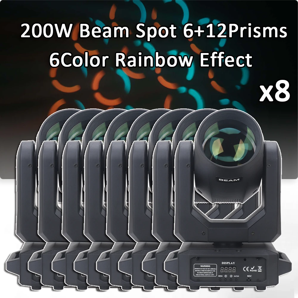 led moving head light beam spot disco dj christmas party lighting cores do arco iris efeito e 12 prismas lira 200w cores pcs por lote 01