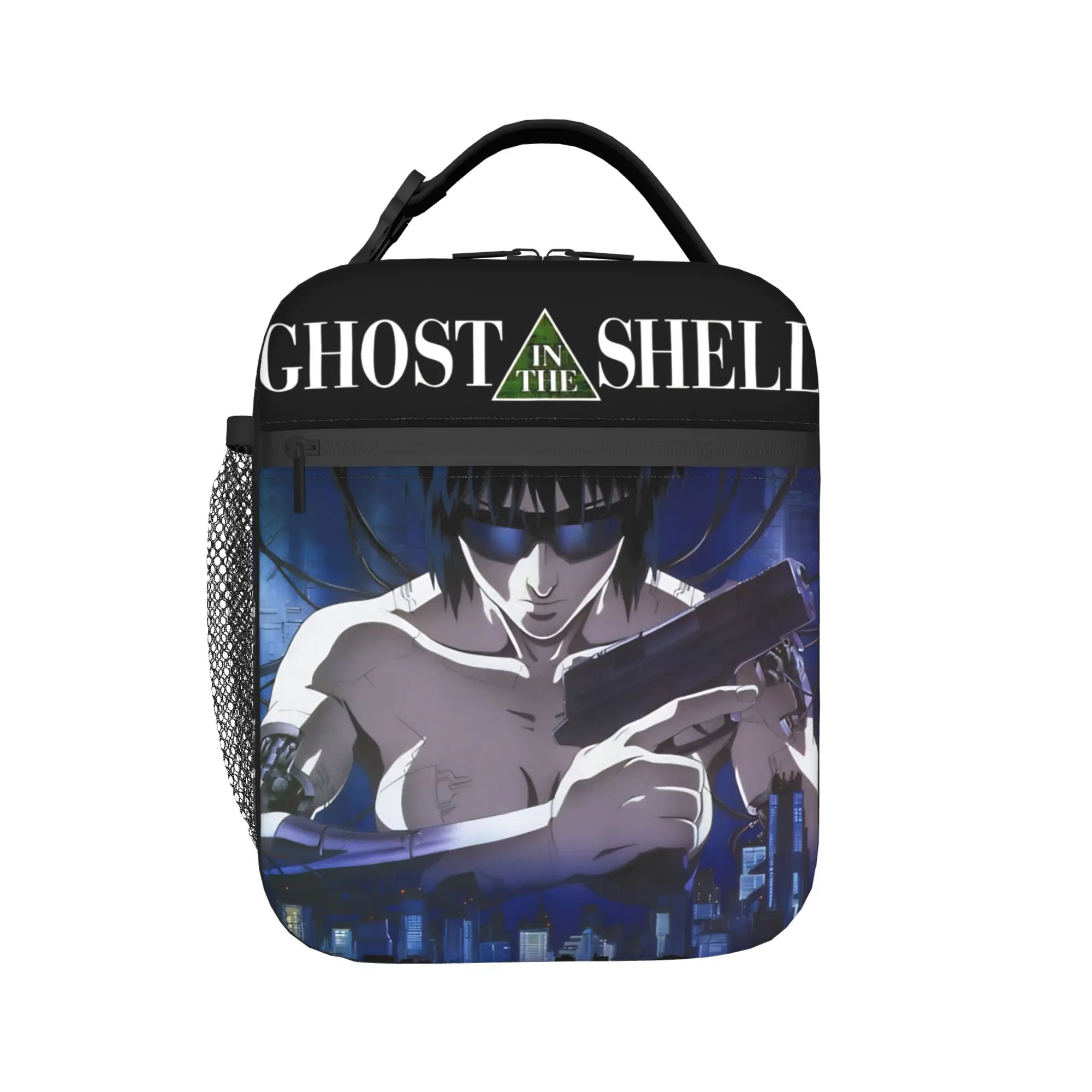 Ghost in the Shell Motoko Kusanagi  Insulated Lunch Bags for Men Women  Food Bag Portable Thermal Cooler Lunch Boxes For Travel