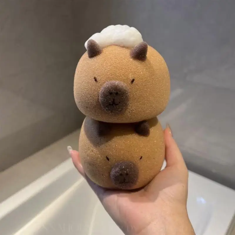 Wash Blistering Capybara Bath Sponge Ball Body Exfoliate Household Baby Shower Brushes Bubble Sponges Cartoon Animal