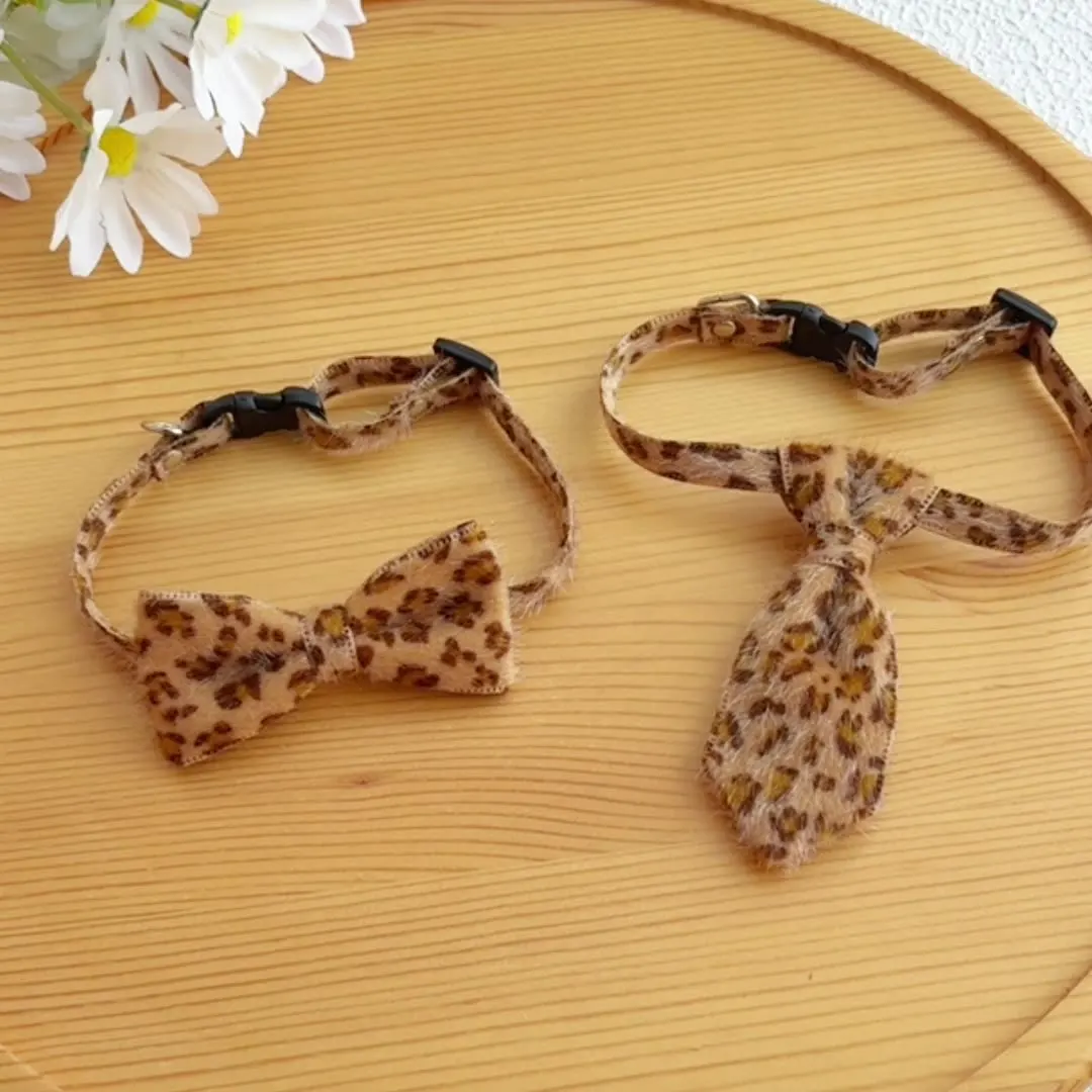 Luipaardhalsband voor kattenhuisdier Breakaway met belvlinderdas Afneembare strik Verstelbare veiligheid Kitten Puppy Meisje Jongen