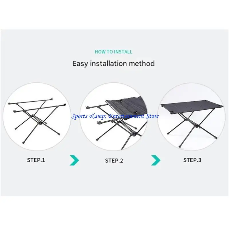 G7NF Quick Setups Klappbarer Outdoor-Schreibtisch Wasserdichter tragbarer Campingtisch Stoff Metallstruktur für – Detail 8