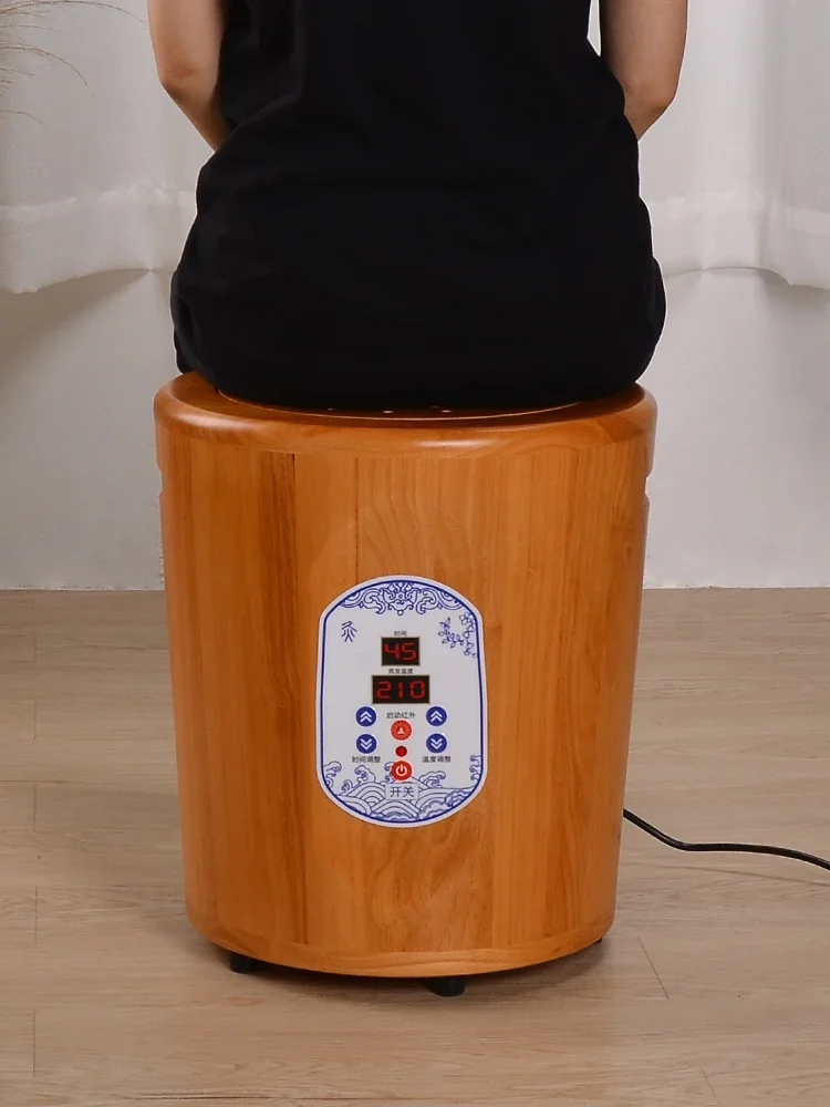 Solid Wood Moxibustion Bucket Household Palace Cold Fumigation Instrument Sitting Moxibustion Chair Infrared Sitting Fumigation