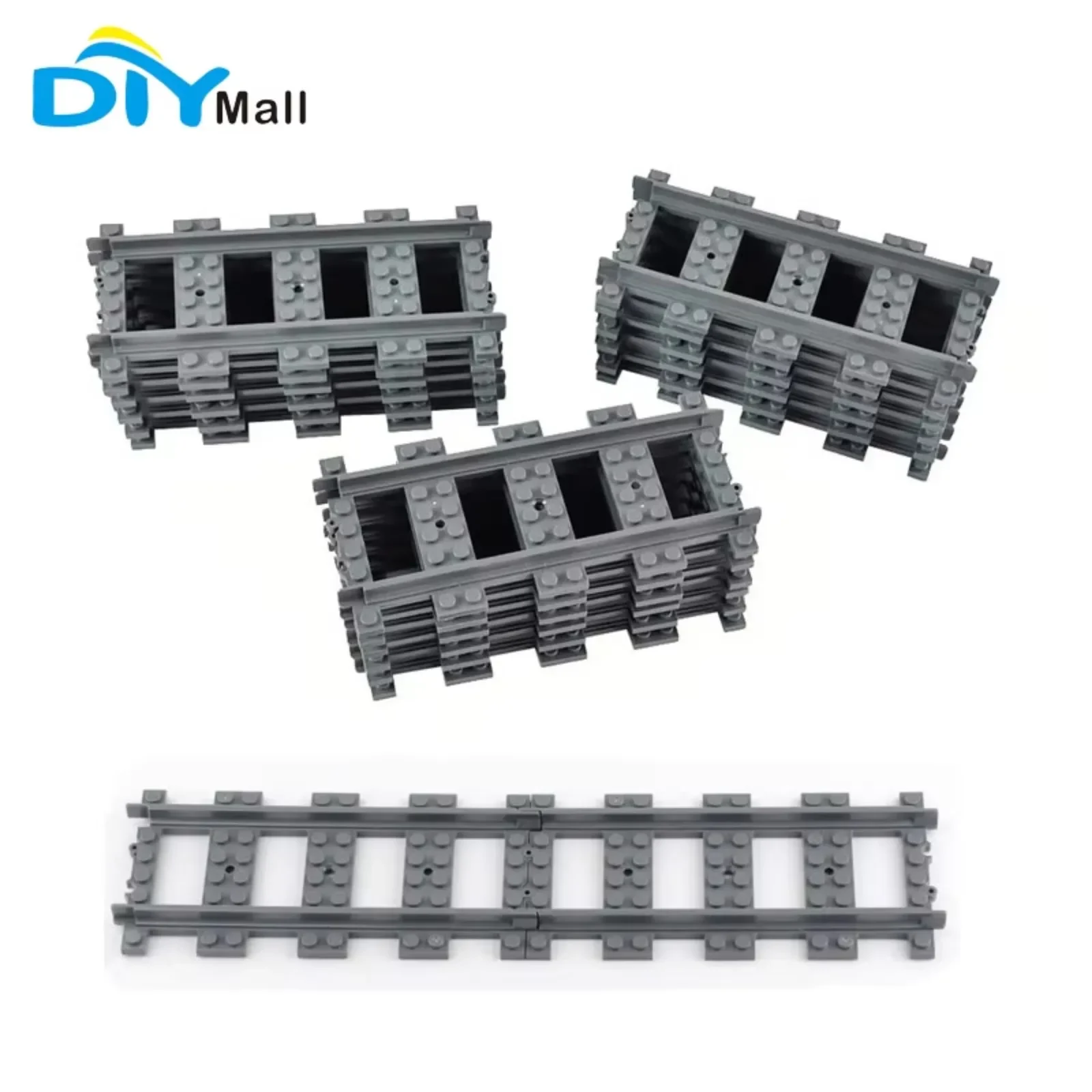 18Pcs City Train Straight Tracks RC Train Railway Road Building Toys Railroad for EV3 MOC Power Function PF Technical Parts