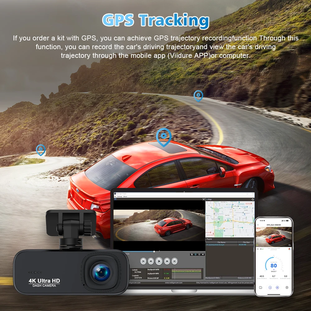 WiFi Dash Cam 4K UHD Recording Car Camera DVR Night Vision Video Recorder Black Box Support Dual Lens GPS 24H Parking - Image 5
