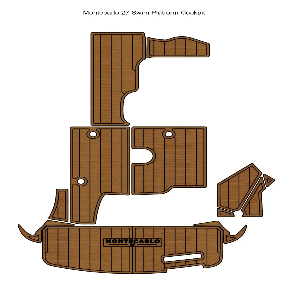 

Montecarlo 27 Swim Platform Cockpit Boat EVA Faux Teak Deck Floor Pad SeaDek MarineMat Gatorstep Style Self Adhesive
