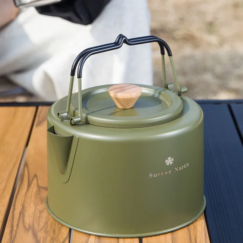 

1L Outdoor Camping Kettle Stainless Steel Coffee Tea Pot Portable Travel Picnic Water Kettle Teapot Coffee Pot Camping Cookware