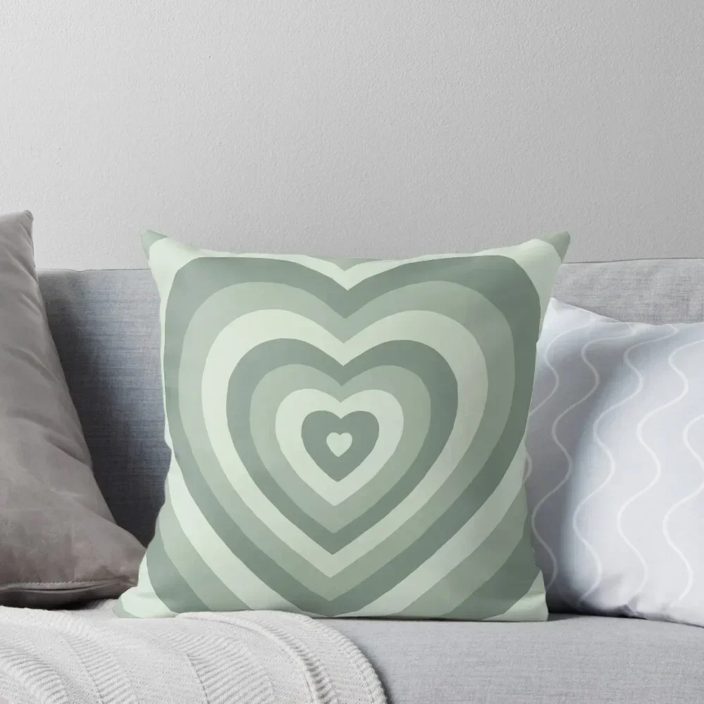 

Sage Hearts Pillow Throw Pillow pillows decor home Couch Pillows Luxury Pillow Cover