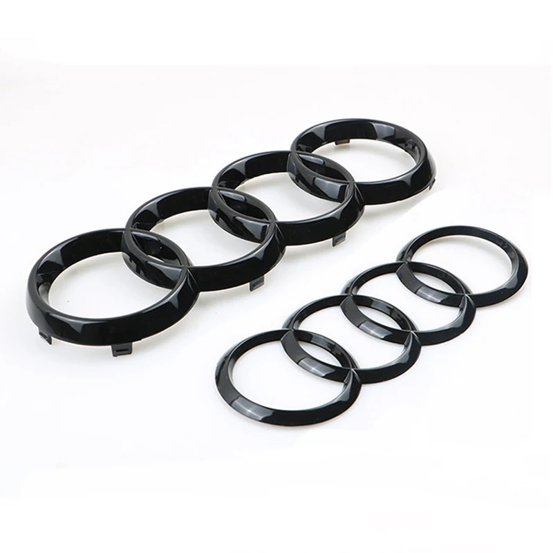 4 Rings Logo Car Front Grill Badge Rear Trunk Emblem for Audi A1 A2 A3 A4 A5 A6 A7 Q2 Q3 Q4 Q5 Q7 S3 S4 S5 S6 S7 TT Accessories