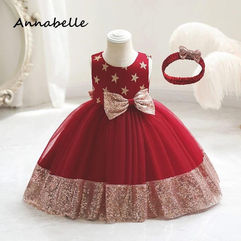 Annabelle Flower Girl Dress Ball Gown Kids Birthday Party Wedding Party Gown Sleeveless O-neck Puffy Luxury Dresses for Kids2024