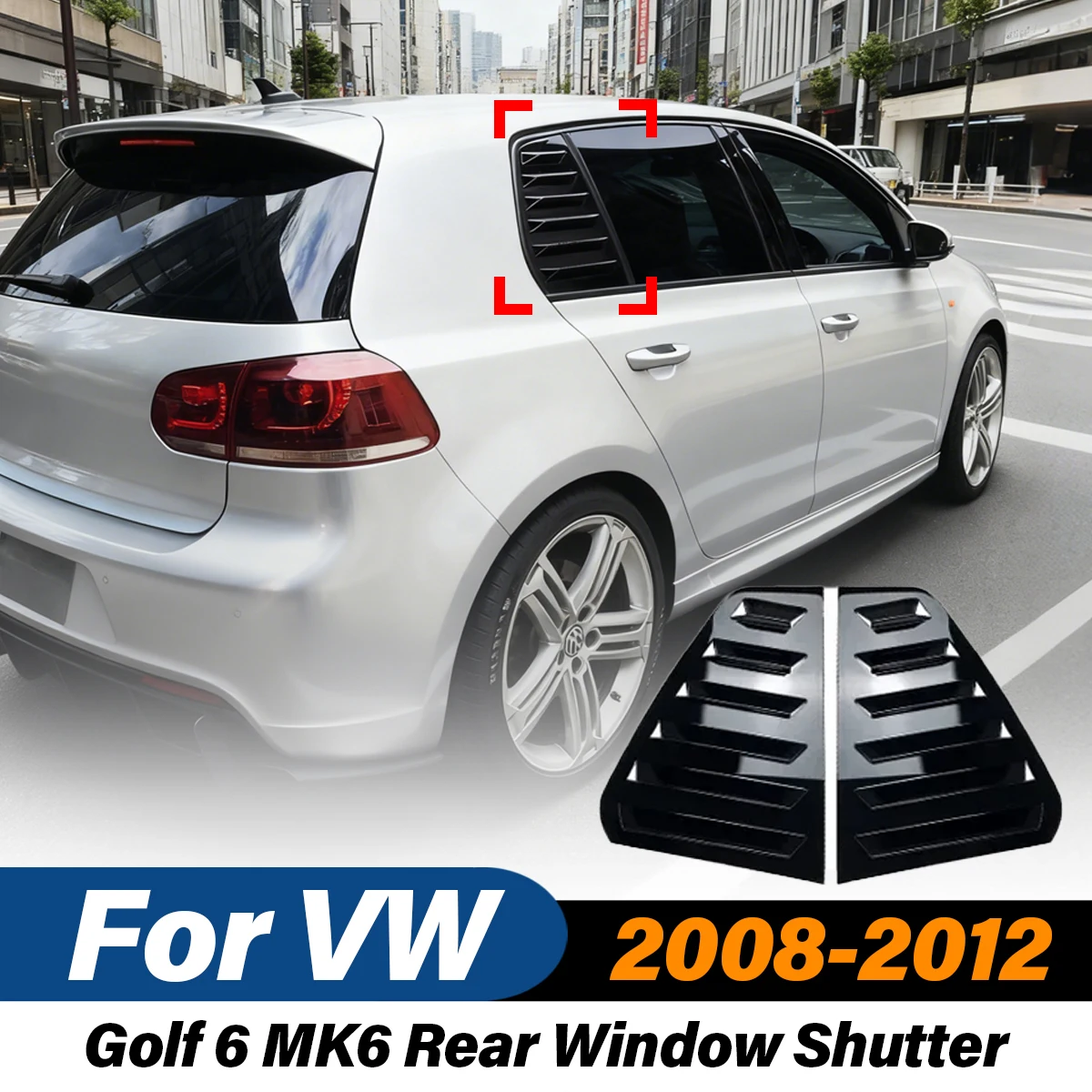 

Для VW Golf 6 MK6 2008-2012: Накладка на заднее стекло, решетка из АБС-пластика, боковая вентиляционная решетка, комплект для модификации кузова