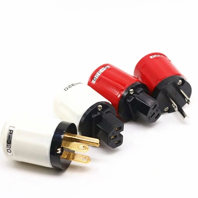 hifi P320 Gilded / Rhodium Plated HIFI Audio US AC Power Plug Connector 15A /125V /10A /250V