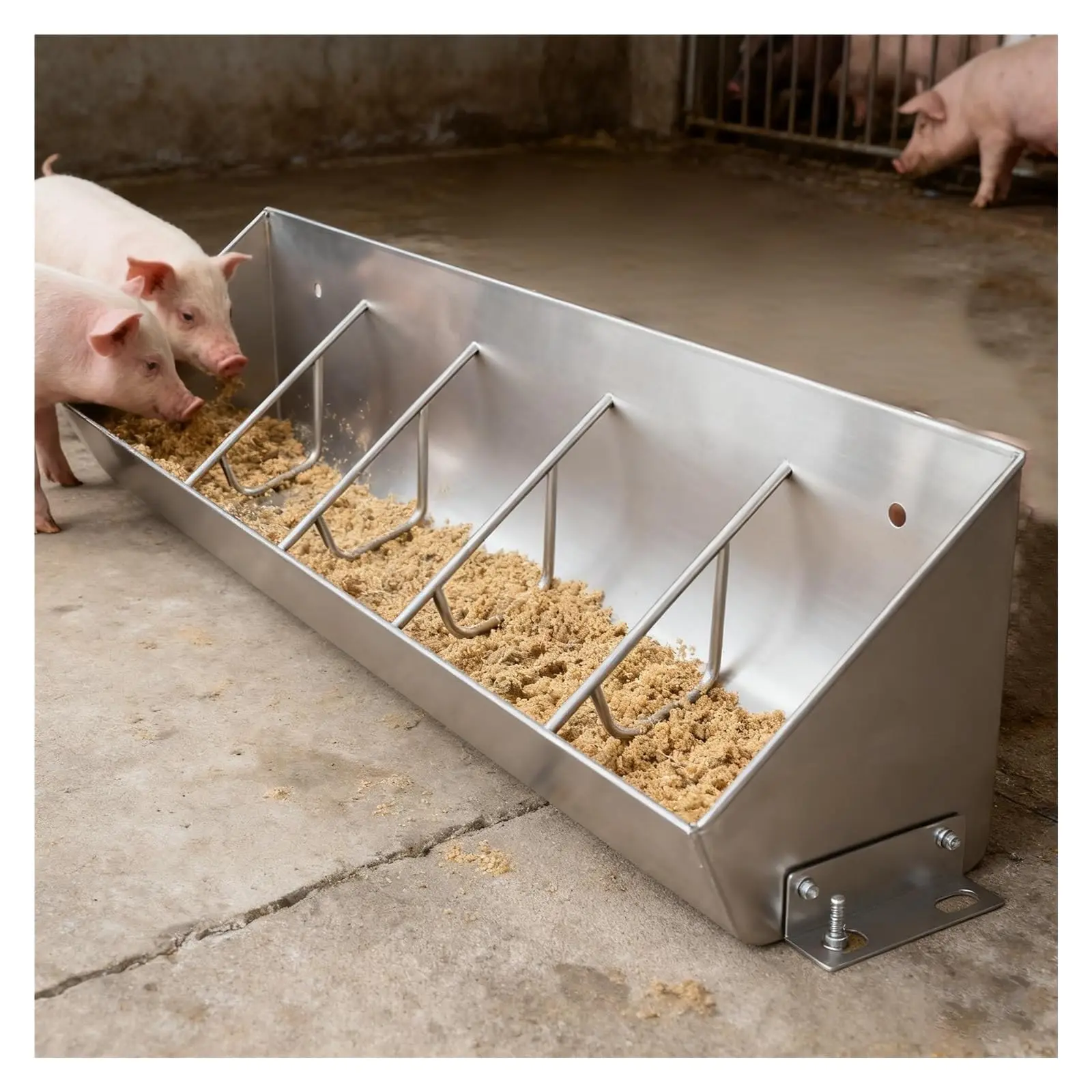 2-in-1 Hanging & Floor-Standing Animal Feeder Trough for Livestock