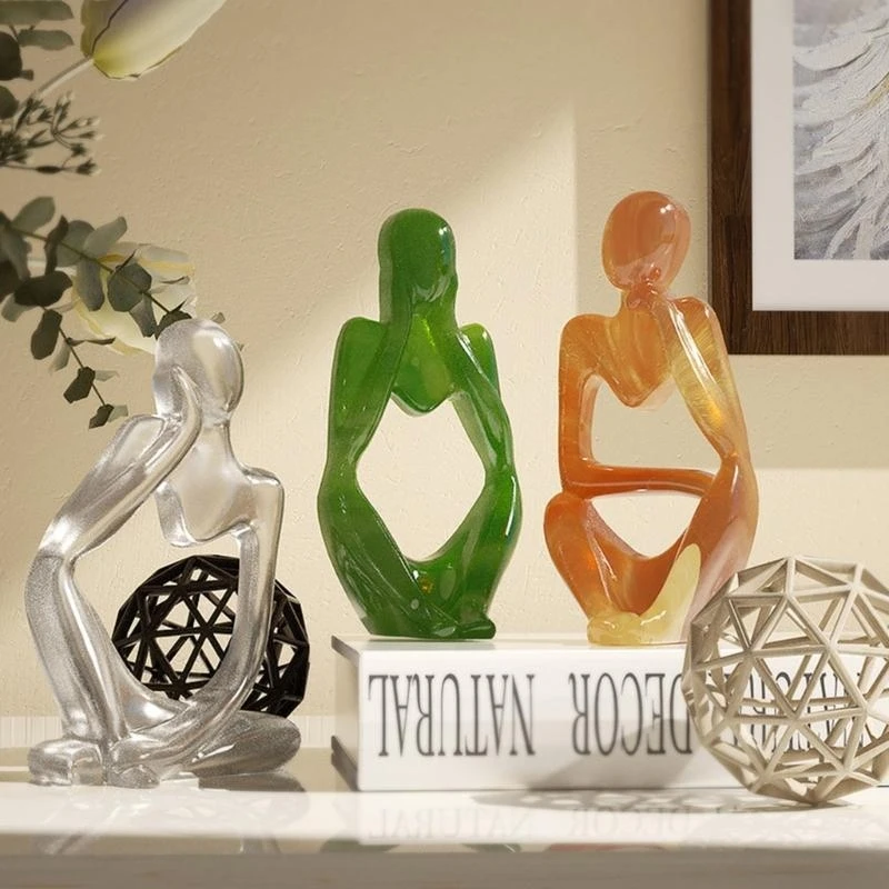 Silicone European Thinking Portrait Decor Mold Resin Epoxy Clay Craft DIY Ornament Jewelry Making Tool