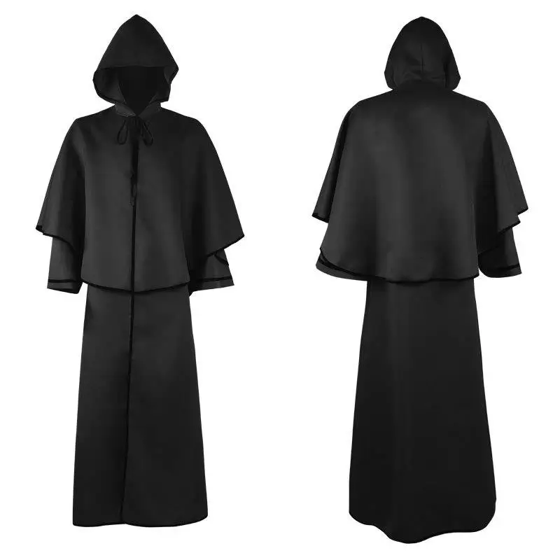 Loween capa com capuz longo feiticeiro robe feminino faion outono temporada tradicional traje chinês palco desempenho wear