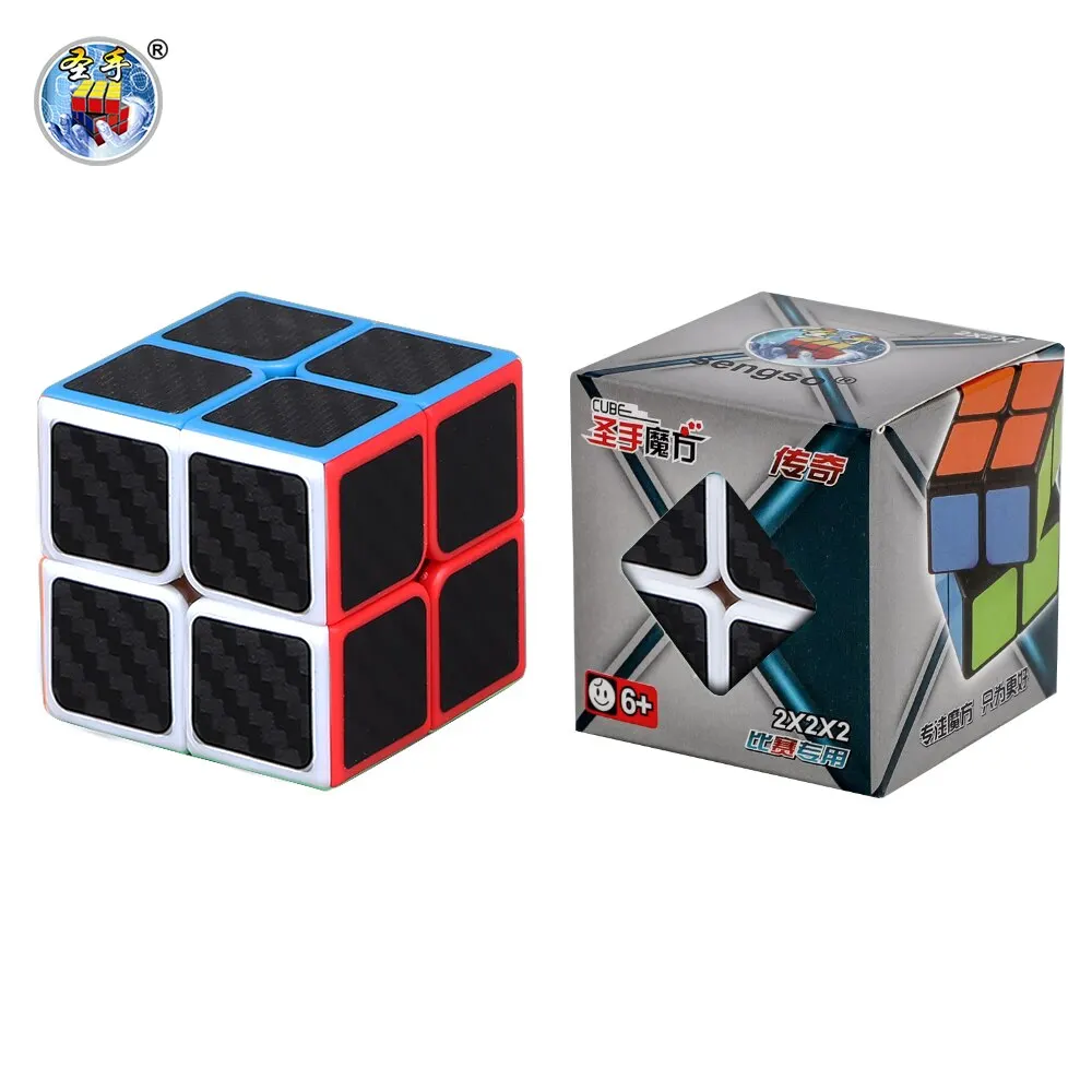 SENGSO Speed Cube 2x2 Carbon Fiber Sticker Magic Cube Profession Puzzle High Quality Kid\'s Fidget Toys